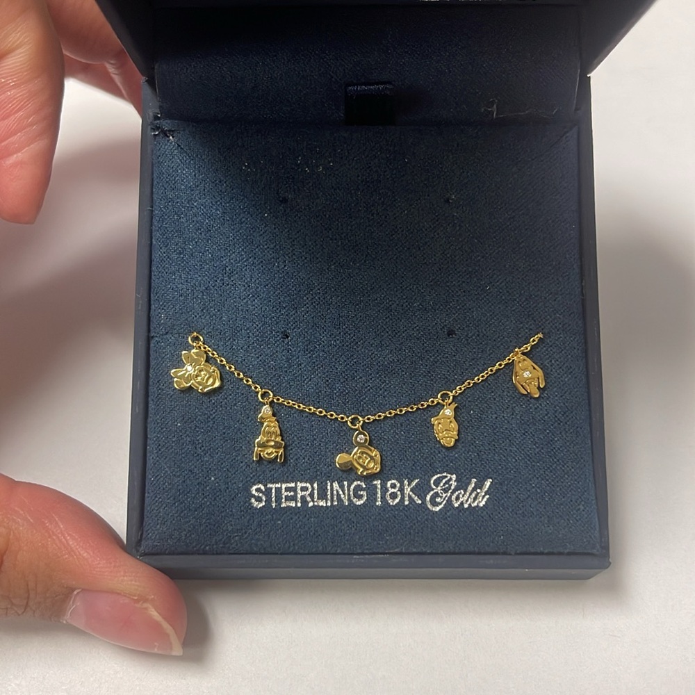 Disney Parks Crislu Gold Charm Bracelet